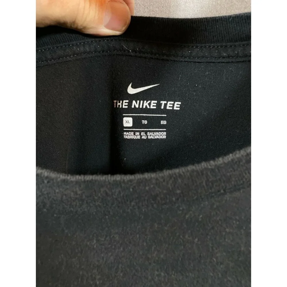 Nike Shirt‎ Adult Extra Large Black Spell Out Swoosh Pullover Tee Mens